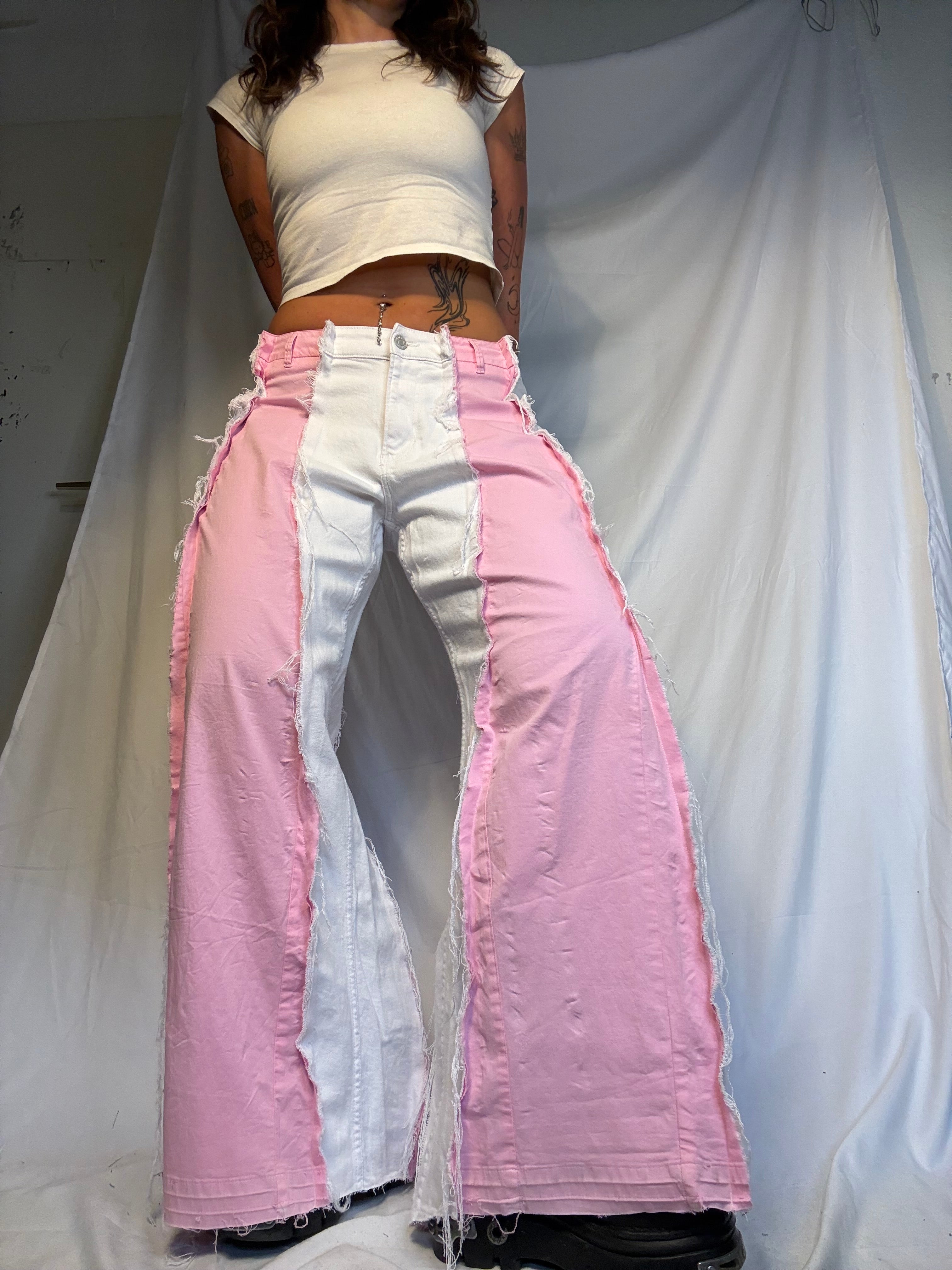 BAGGY Y2K PINK/WHITE SPG PANTS