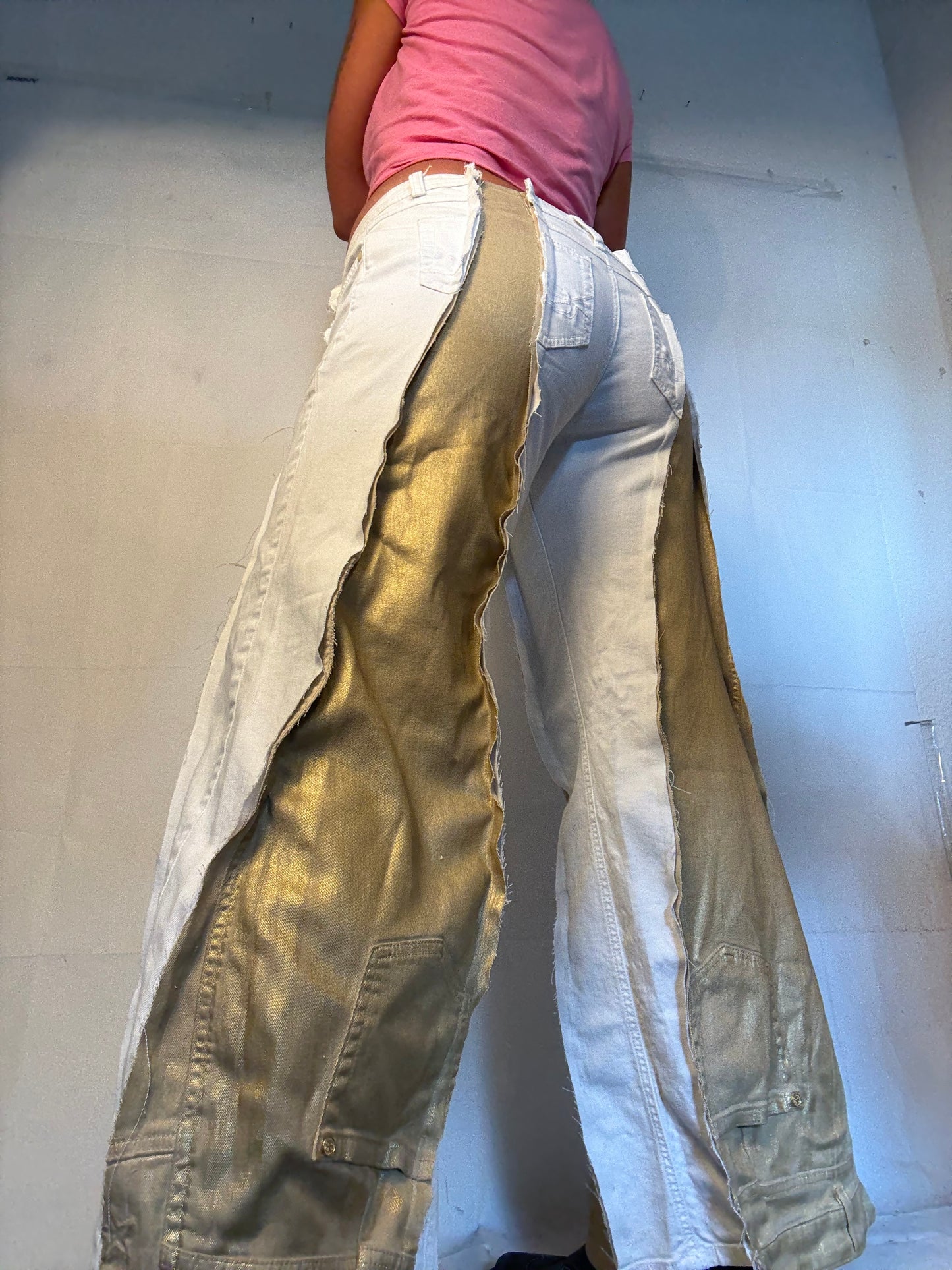 LOWWAIST WHITE/GOLD SPG PANTS