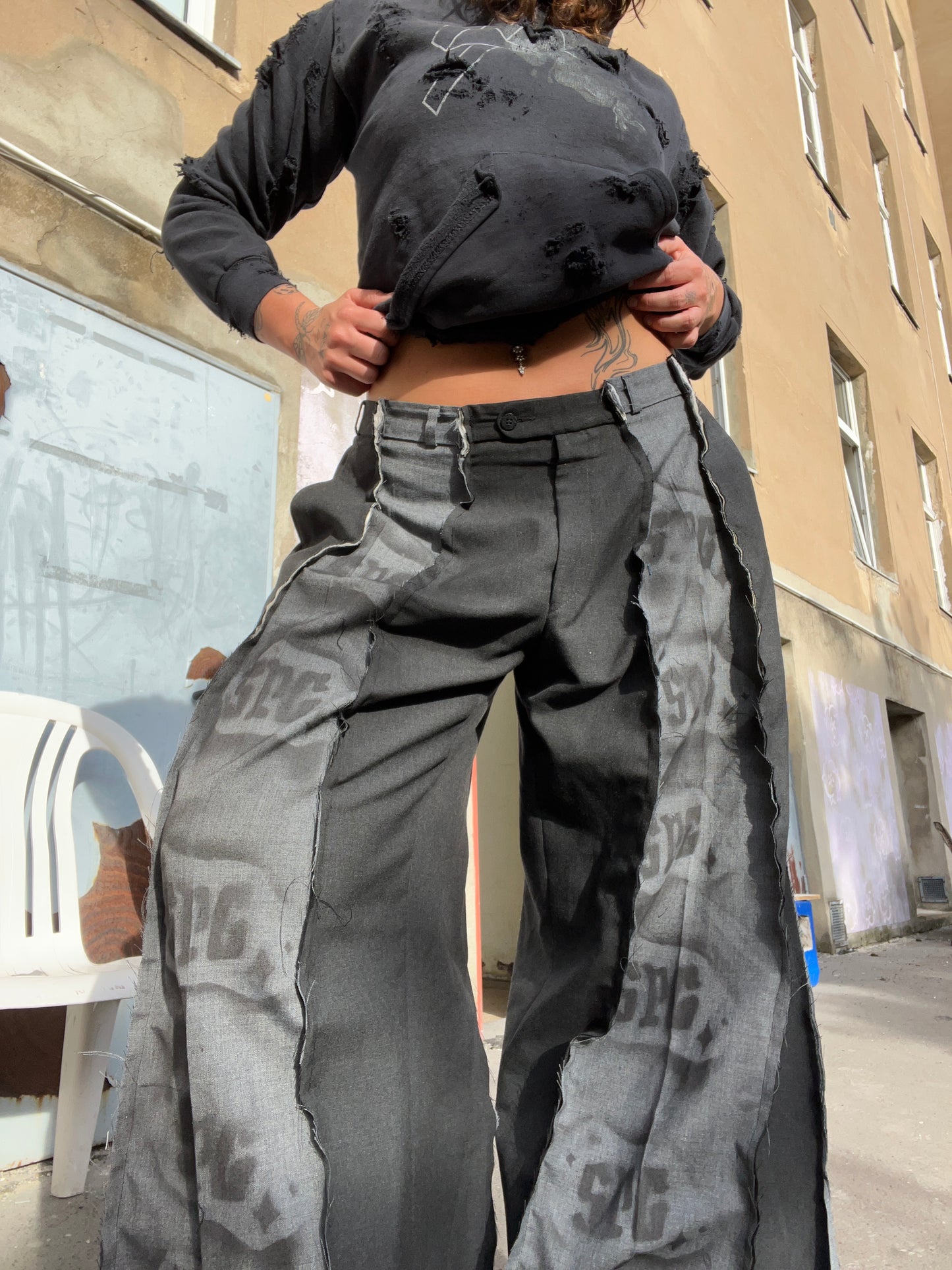 Oversize SPG Black/Grey Suit-Pants