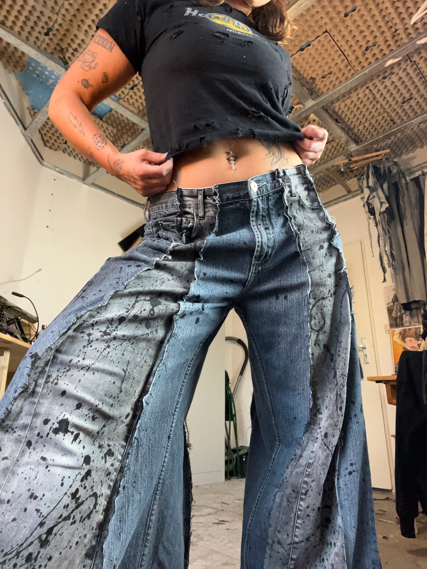 Classic Flared Grey/Denim SPG Pants