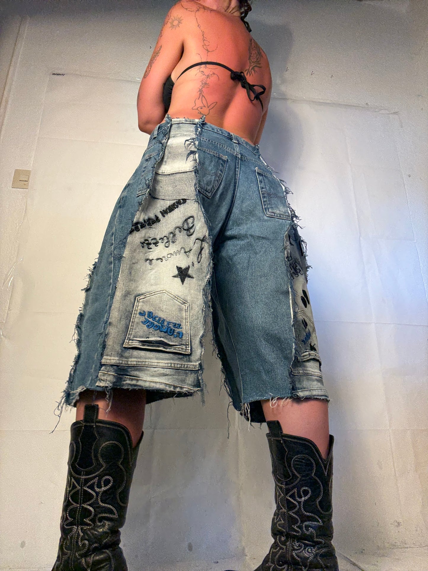 DETAILED DENIM/GREY SPG JORTS