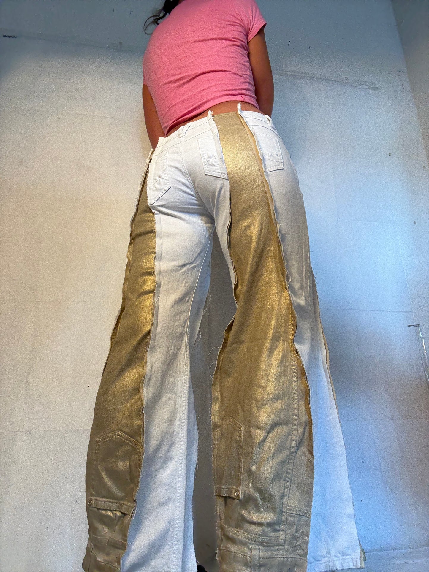 LOWWAIST WHITE/GOLD SPG PANTS