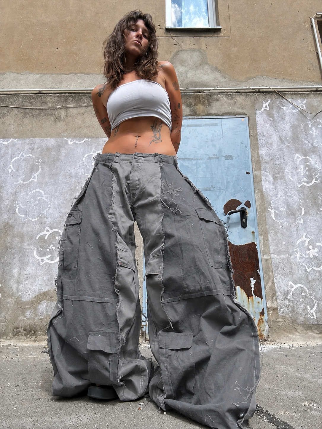 EXTREME BAGGY GREY SPG CARGO PANTS