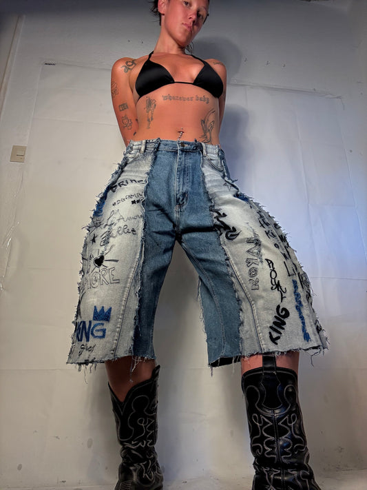 DETAILED DENIM/GREY SPG JORTS