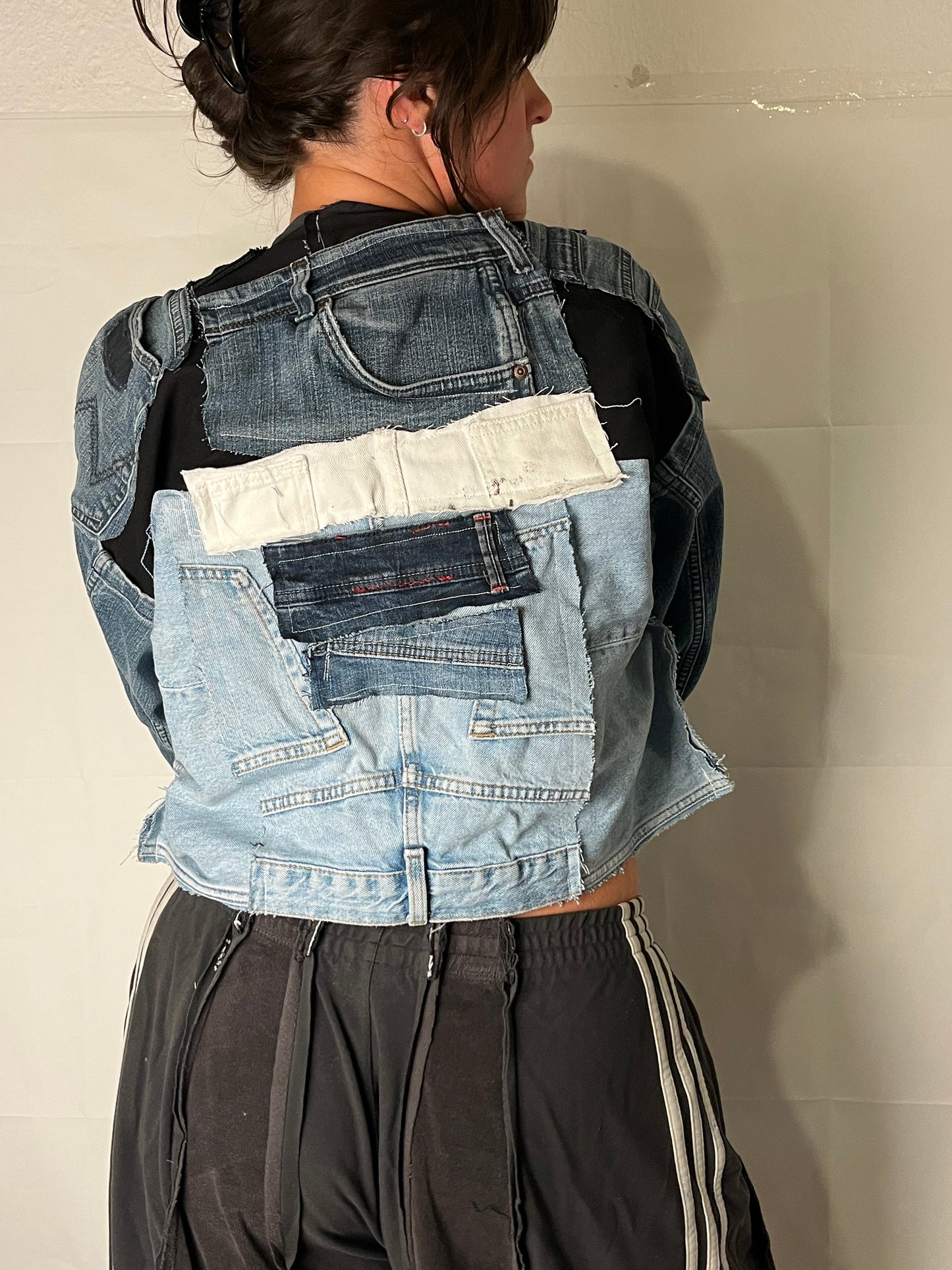 OVERSIZE DENIM BIKER SPG JACKET