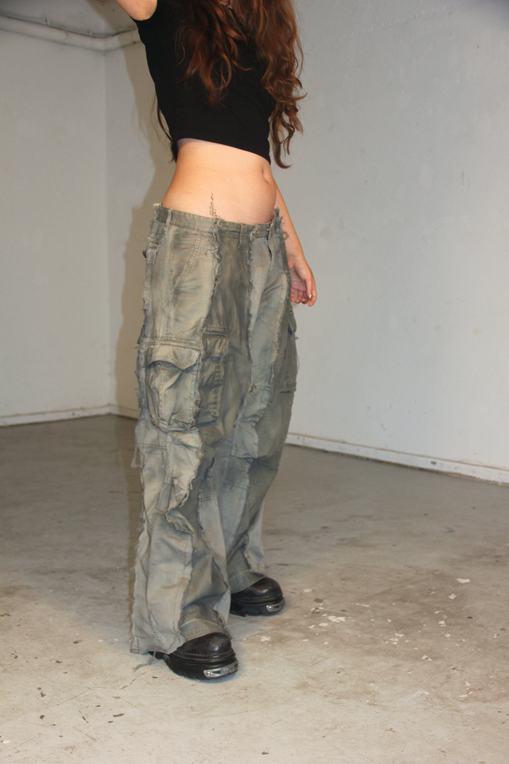BAGGY STAINED DOUBLE CARGO SPG PANTS