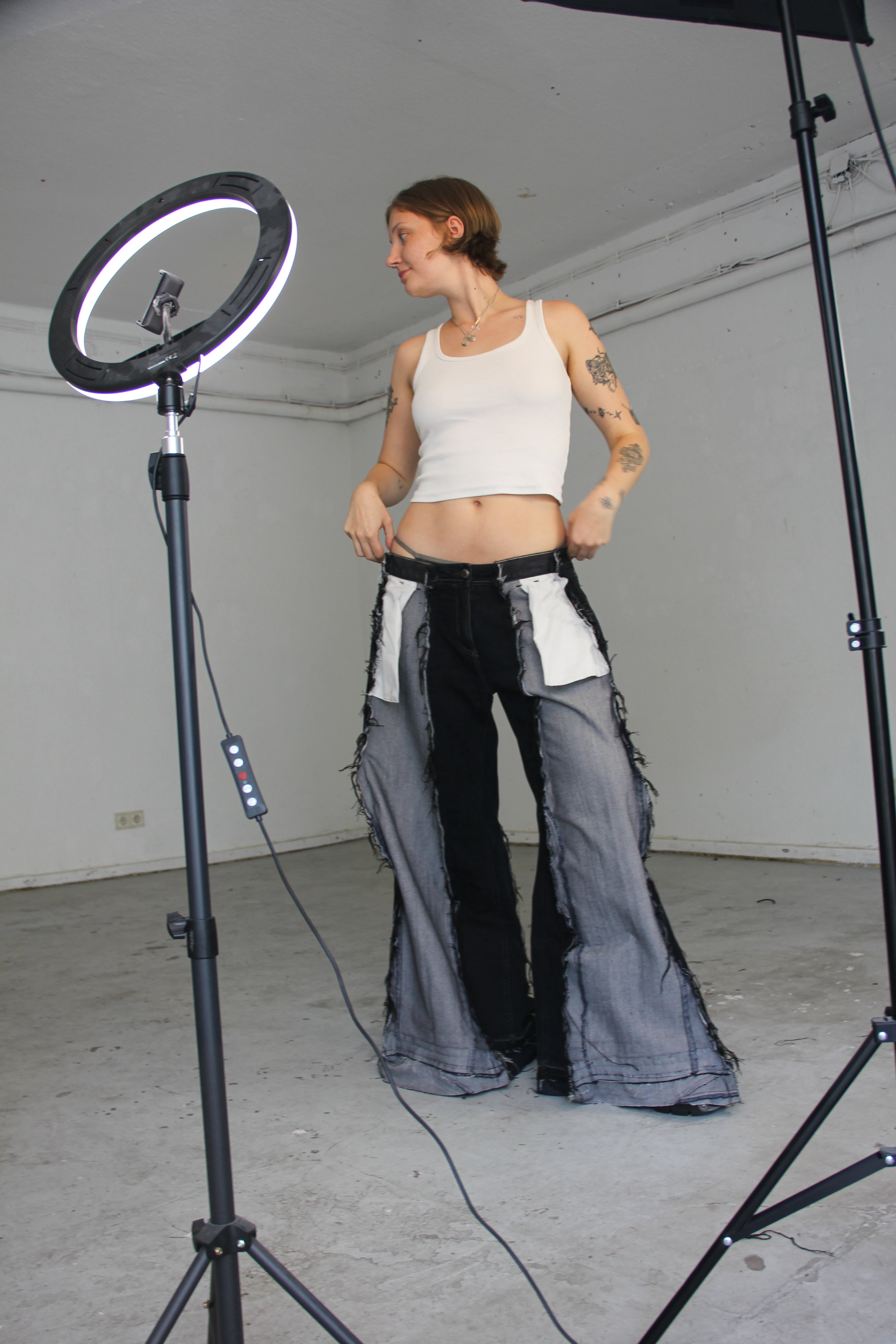 BAGGY INSIDE-OUT DENIM SPG PANTS