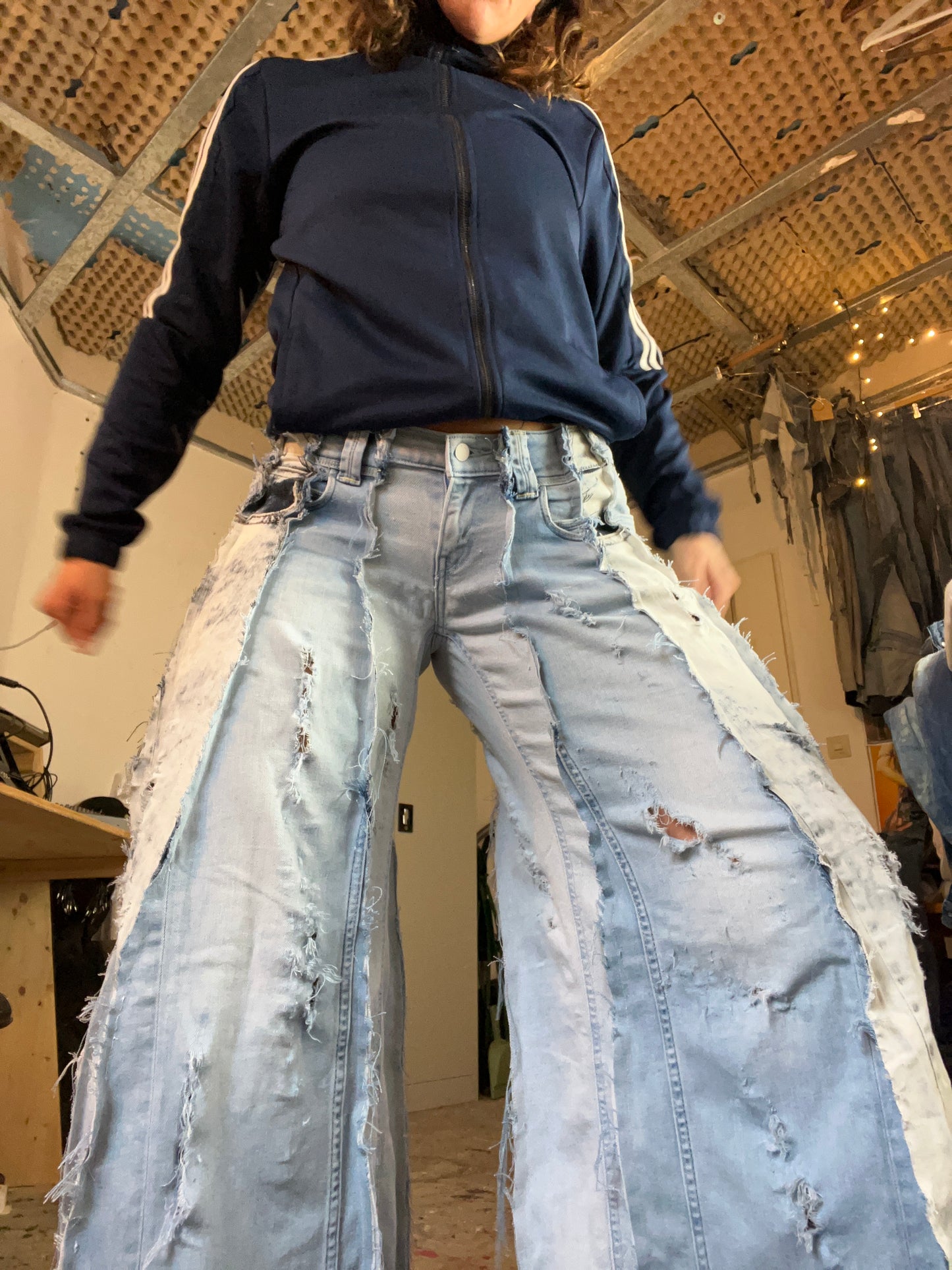 Flared Light Denim SPG Pants