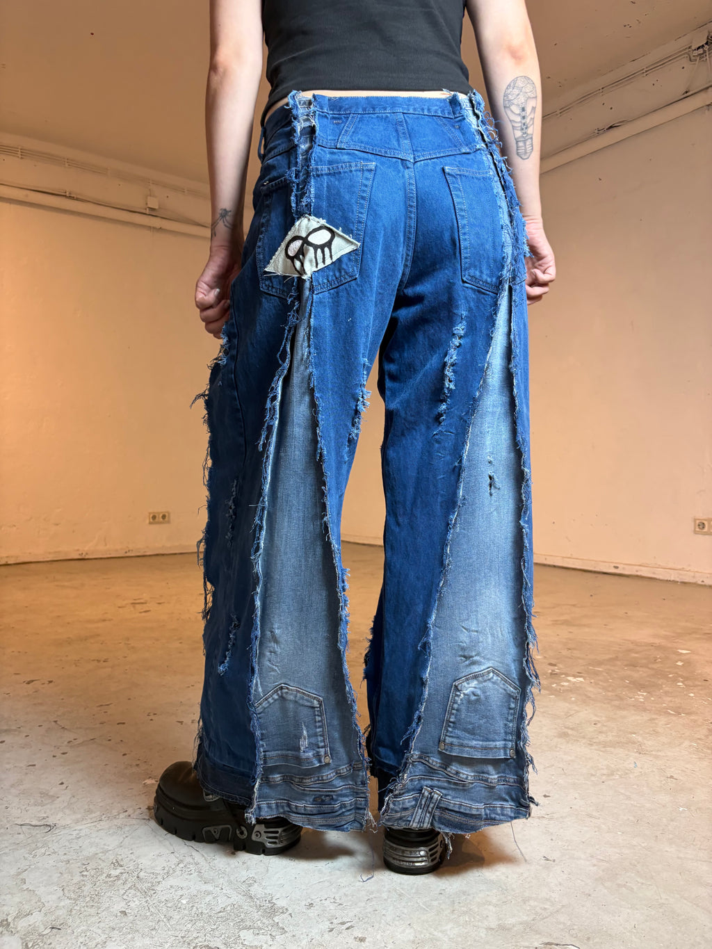 LIMITED EDITION EXTRA DISTRESSED BLUE DENIM SPG PANTS