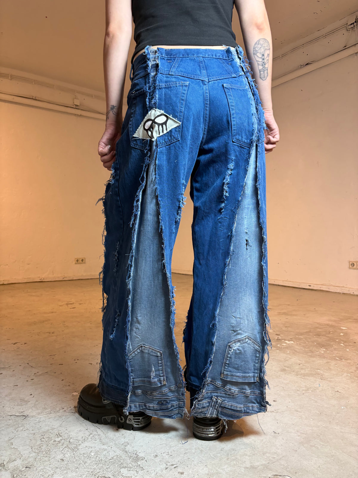 LIMITED EDITION EXTRA DISTRESSED BLUE DENIM SPG PANTS