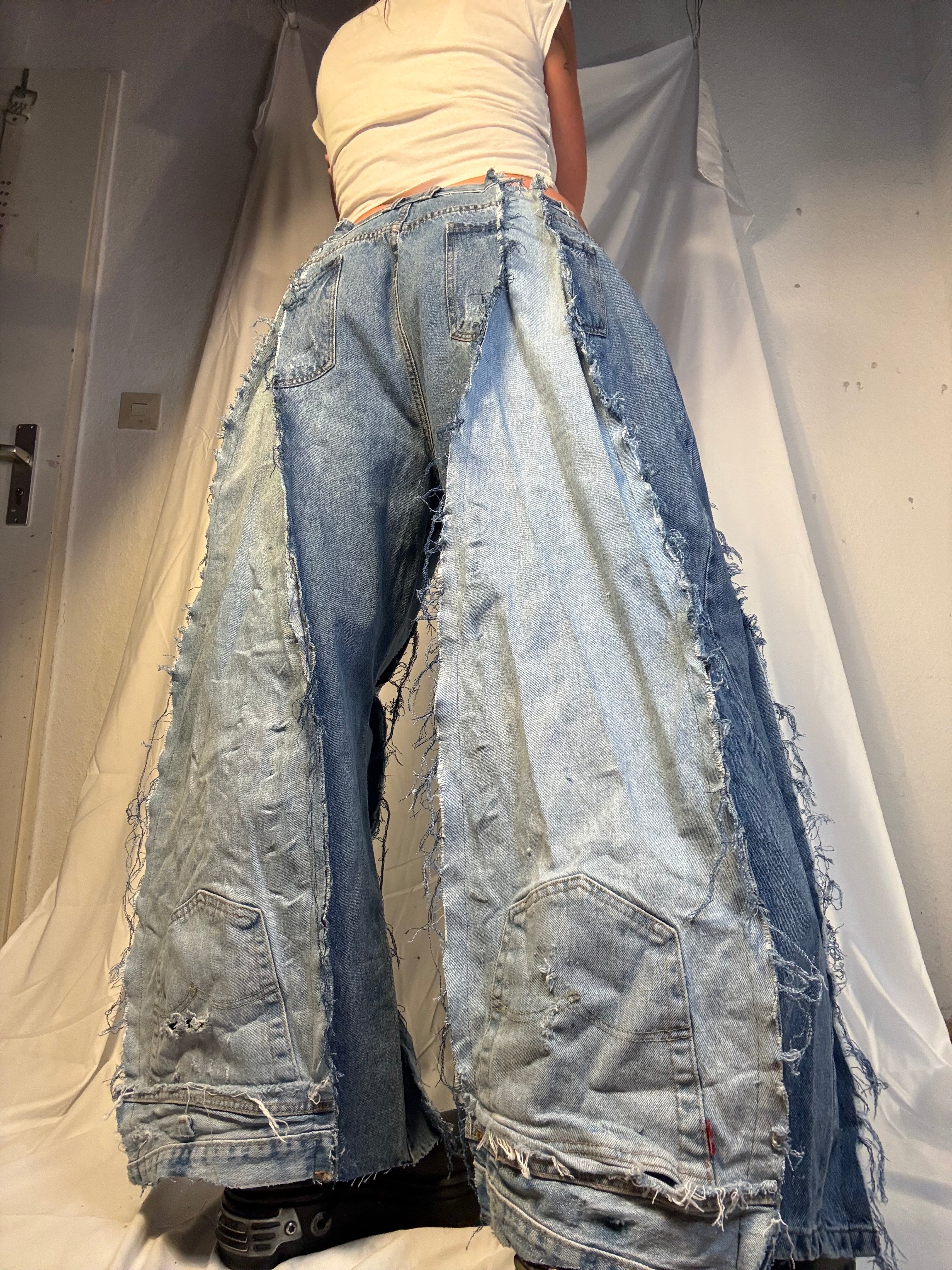 EXTRA BAGGY DOUBLE DENIM SPG PANTS