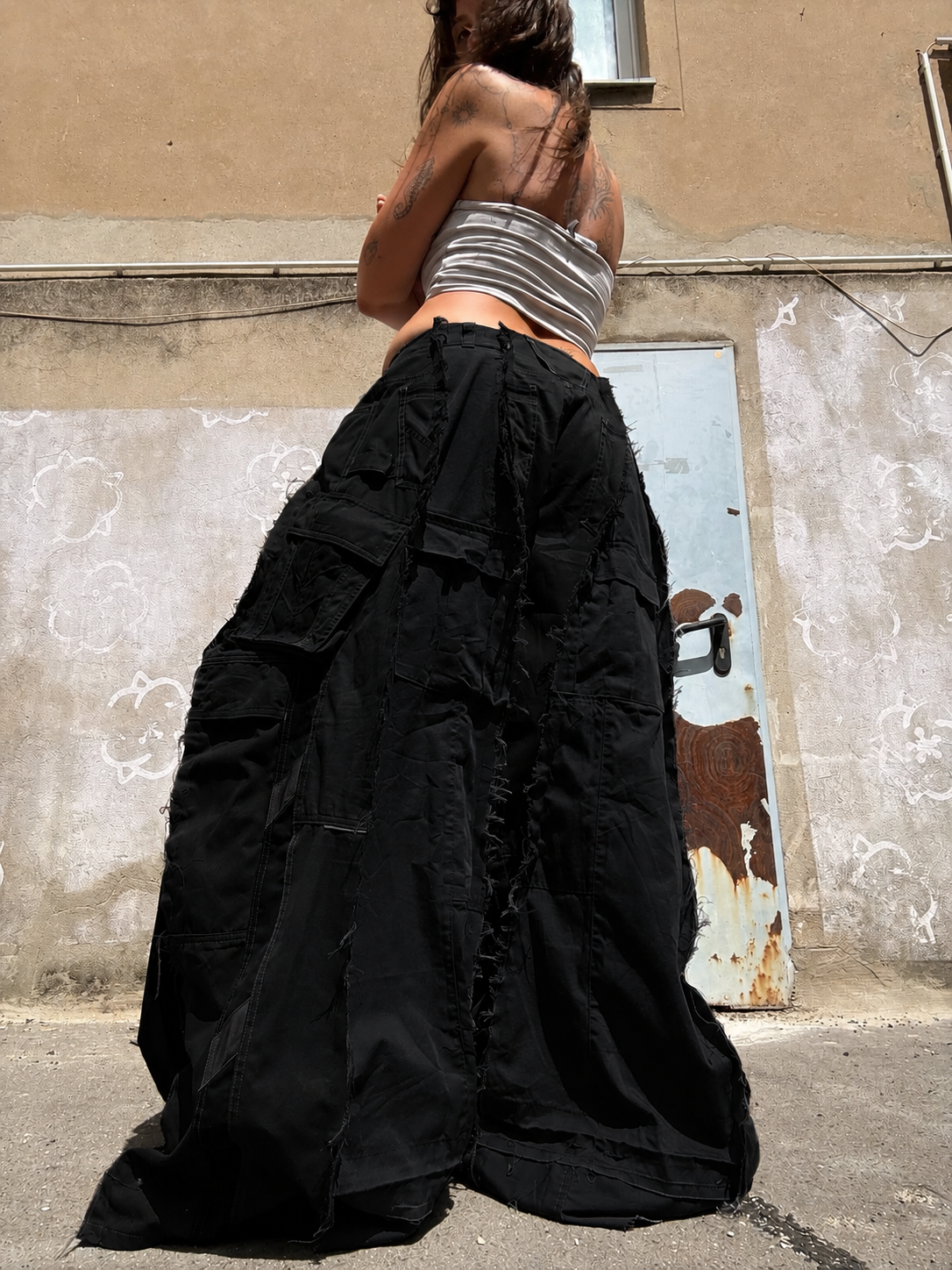 EXTREME BAGGY ALL BLACK SPG CARGO PANTS