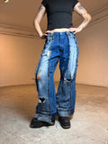 LIMITED EDITION EXTRA DISTRESSED BLUE DENIM SPG PANTS