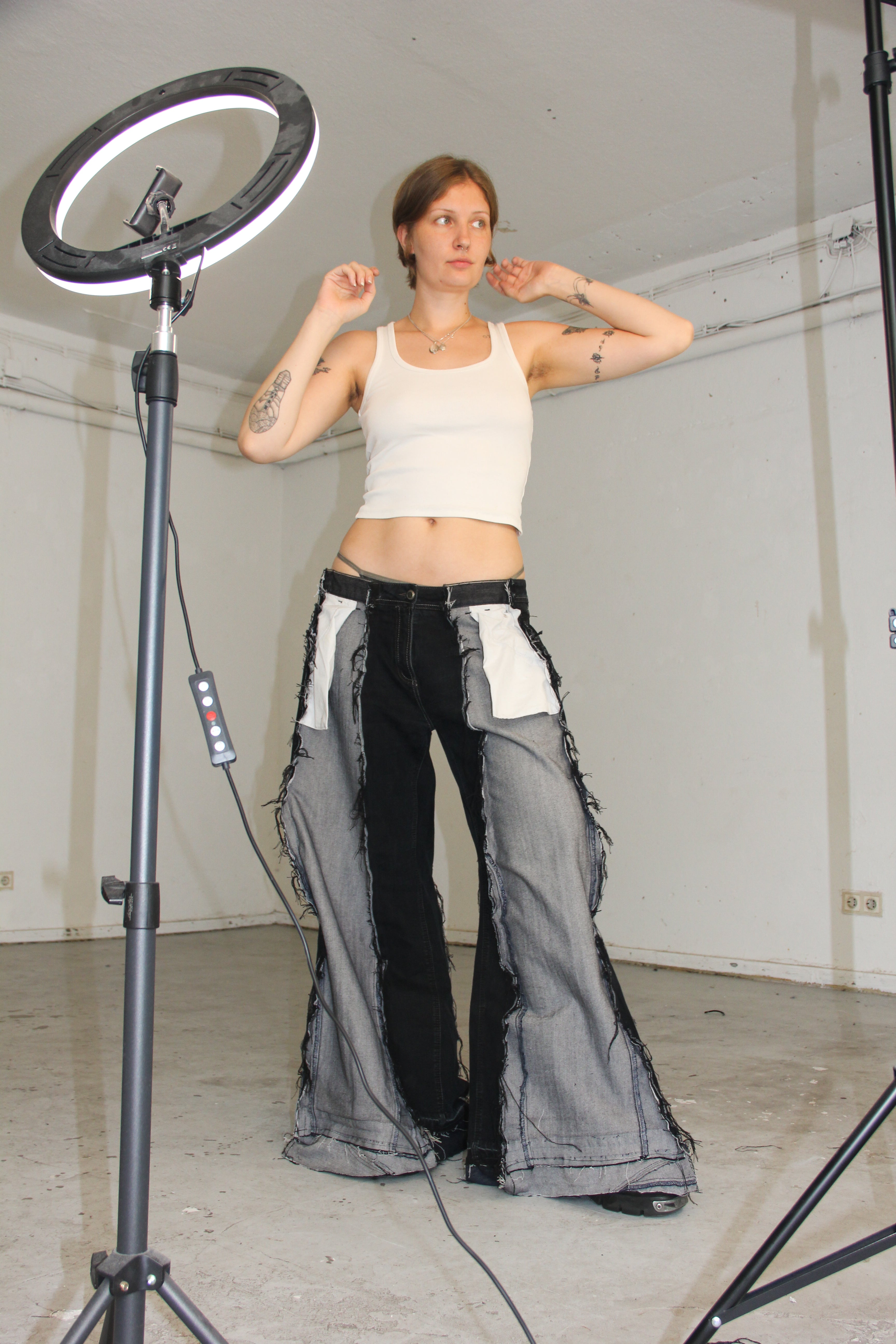 BAGGY INSIDE-OUT DENIM SPG PANTS