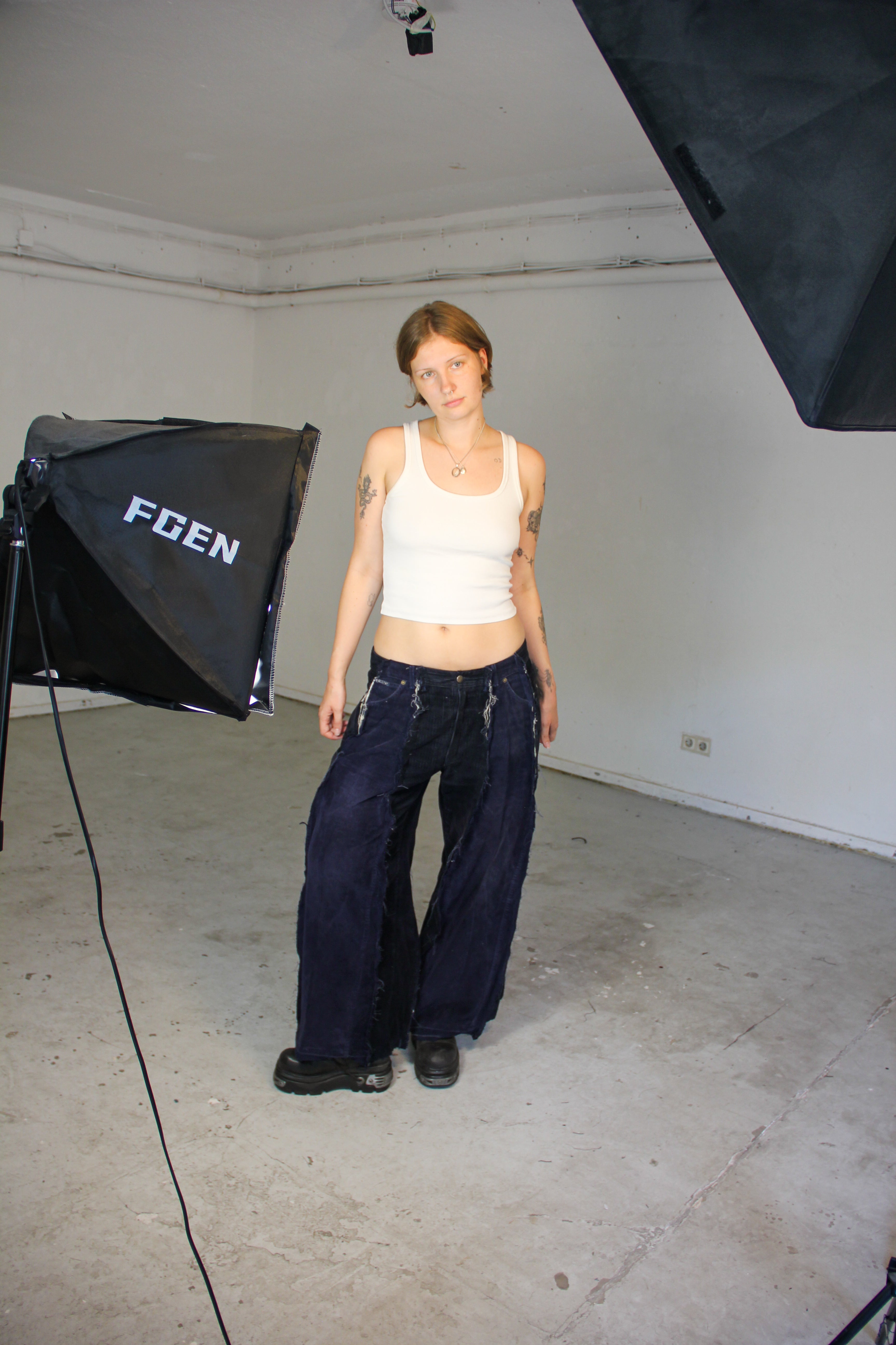 BAGGY DARK BLUE CORDUROY SPG PANTS